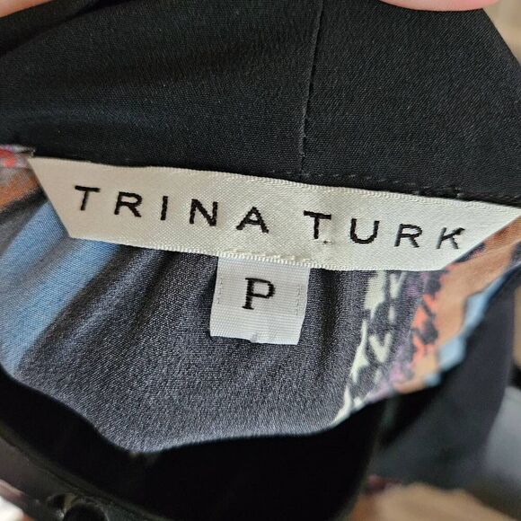 Trina Turk Silk Striped Houndstooth Tank Top - Picture 8 of 9